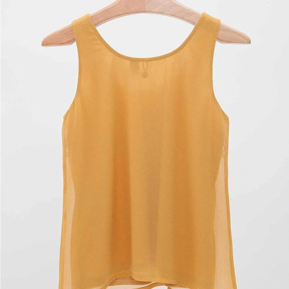 BKE Embellished Sleeveless Tank Top Yellow Gold Size Large - Picture 16 of 17
